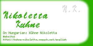 nikoletta kuhne business card