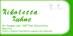 nikoletta kuhne business card